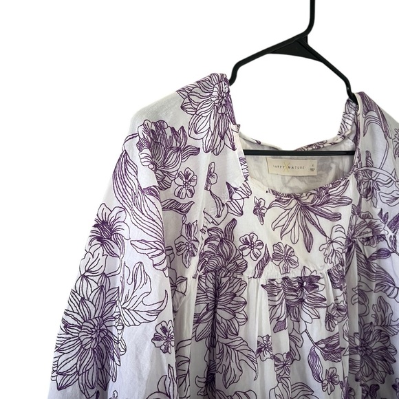 Happy X Nature Poplin Cottagecore Purple Floral Dress - Picture 4 of 8